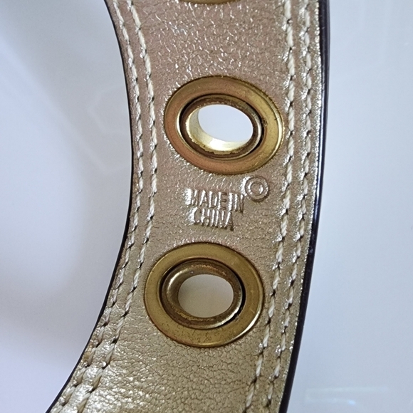 NWOT Coach Gold Leather & Grommet Bangle/Bracelet - Picture 6 of 7